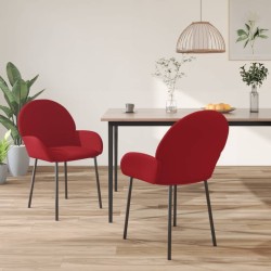 Chaises à manger lot de 2 Rouge bordeaux Velours 