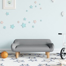 Canapé pour enfants gris clair 70x40x24 cm tissu 
