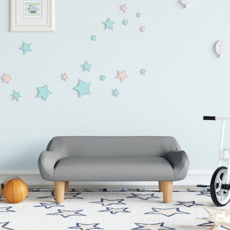 Canapé pour enfants gris clair 70x40x24 cm tissu 