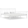 Cadre de lit sans matelas blanc métal 200x200 cm 
