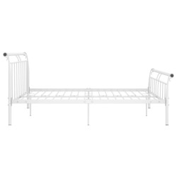 Cadre de lit sans matelas blanc métal 200x200 cm 