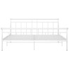 Cadre de lit sans matelas blanc métal 200x200 cm 