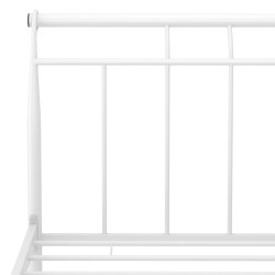 Cadre de lit sans matelas blanc métal 200x200 cm 