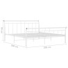 Cadre de lit sans matelas blanc métal 200x200 cm 