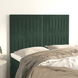 Têtes de lit 4 pcs Vert foncé 72x5x78/88 cm Velours 