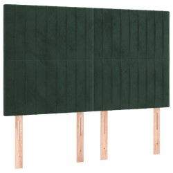 Têtes de lit 4 pcs Vert foncé 72x5x78/88 cm Velours 