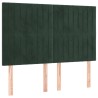Têtes de lit 4 pcs Vert foncé 72x5x78/88 cm Velours 