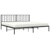 Cadre de lit métal sans matelas avec tête de lit noir 200x200cm 