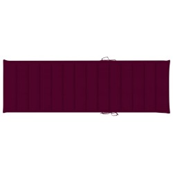 Chaise longue avec coussin bordeaux Bois de pin imprégné 