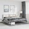 Cadre de lit métal sans matelas avec pied de lit noir 193x203cm 