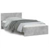 Cadre de lit sans matelas avec tête de lit gris béton 100x200cm 