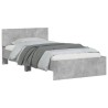 Cadre de lit sans matelas avec tête de lit gris béton 100x200cm 