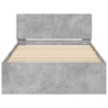 Cadre de lit sans matelas avec tête de lit gris béton 100x200cm 