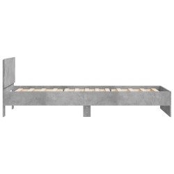 Cadre de lit sans matelas avec tête de lit gris béton 100x200cm 