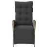 Chaise inclinable de jardin et repose-pied gris résine tressée 