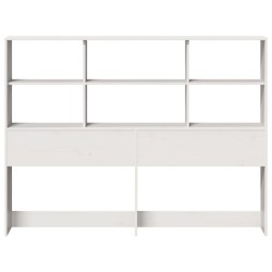 Tête de lit avec rangement blanc 140 cm bois massif de pin 