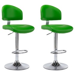 Tabourets de bar lot de 2 vert similicuir 