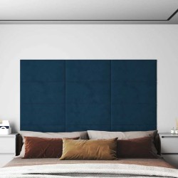 Panneaux muraux 12 pcs Bleu 60x30 cm Velours 2,16 m² 