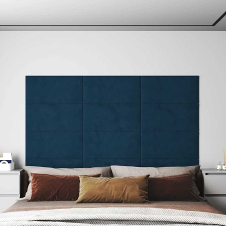 Panneaux muraux 12 pcs Bleu 60x30 cm Velours 2,16 m² 