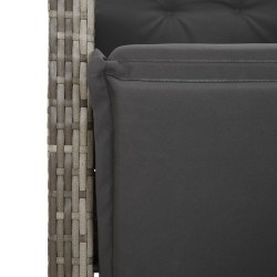Ensemble à manger de jardin 3 pcs coussins gris résine tressée 