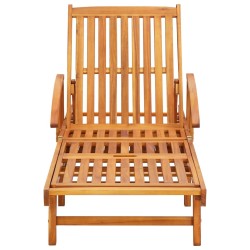 Chaises longues lot de 2 avec coussins Bois d'acacia solide 
