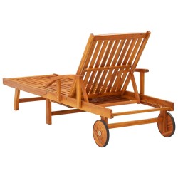 Chaises longues lot de 2 avec coussins Bois d'acacia solide 