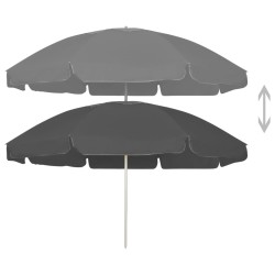 Parasol de plage anthracite 240 cm 