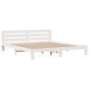 Lit bibliothèque sans matelas blanc 180x200 cm bois pin massif 