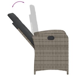 Ensemble à manger de jardin 3 pcs coussins gris résine tressée 