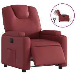Fauteuil inclinable électrique Rouge bordeaux Similicuir 