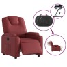 Fauteuil inclinable électrique Rouge bordeaux Similicuir 