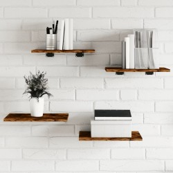 Étagères murales 4 pcs chêne fumé 40x30x1,5cm bois d'ingénierie 