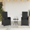 Ensemble de bistro 3 pcs avec coussins noir résine tressée 