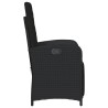 Ensemble de bistro 3 pcs avec coussins noir résine tressée 