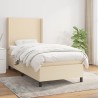 Sommier à lattes de lit et matelas Crème 90x190 cm Tissu 
