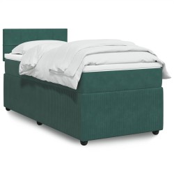 Sommier à lattes de lit avec matelas Vert foncé 90x190 cm 