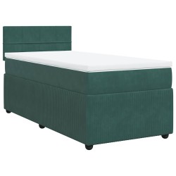 Sommier à lattes de lit avec matelas Vert foncé 90x190 cm 