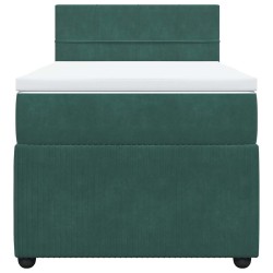 Sommier à lattes de lit avec matelas Vert foncé 90x190 cm 