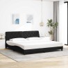 Cadre de lit avec LED sans matelas noir 200x200 cm tissu 