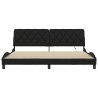 Cadre de lit avec LED sans matelas noir 200x200 cm tissu 