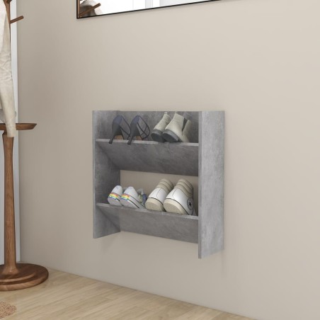 Armoire à chaussures murale Gris béton 60x18x60 cm Aggloméré 