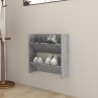 Armoire à chaussures murale Gris béton 60x18x60 cm Aggloméré 