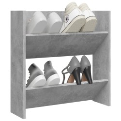 Armoire à chaussures murale Gris béton 60x18x60 cm Aggloméré 