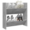Armoire à chaussures murale Gris béton 60x18x60 cm Aggloméré 