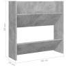 Armoire à chaussures murale Gris béton 60x18x60 cm Aggloméré 