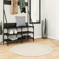 Tapis shaggy PAMPLONA poils longs moderne crème Ø 100 cm 