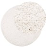 Tapis shaggy PAMPLONA poils longs moderne crème Ø 100 cm 