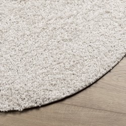 Tapis shaggy PAMPLONA poils longs moderne crème Ø 100 cm 