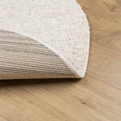 Tapis shaggy PAMPLONA poils longs moderne crème Ø 100 cm 