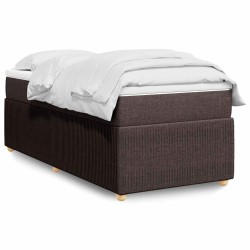 Sommier à lattes de lit avec matelas Marron foncé 100x200 cm 
